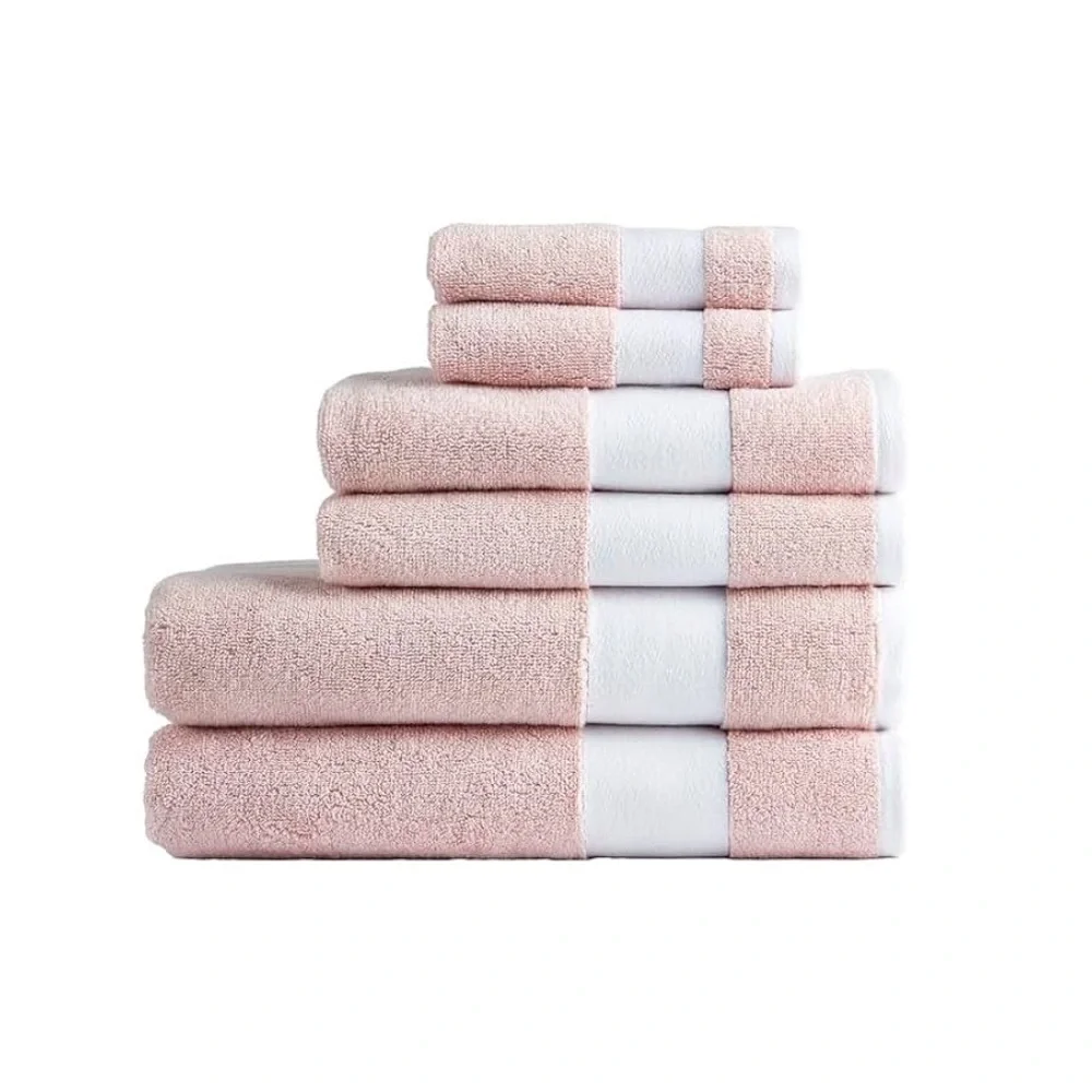 Lacoste Heritage Supima Cotton 6-Piece Towel Set: 2 Bath Towels, 2 Hand Towels